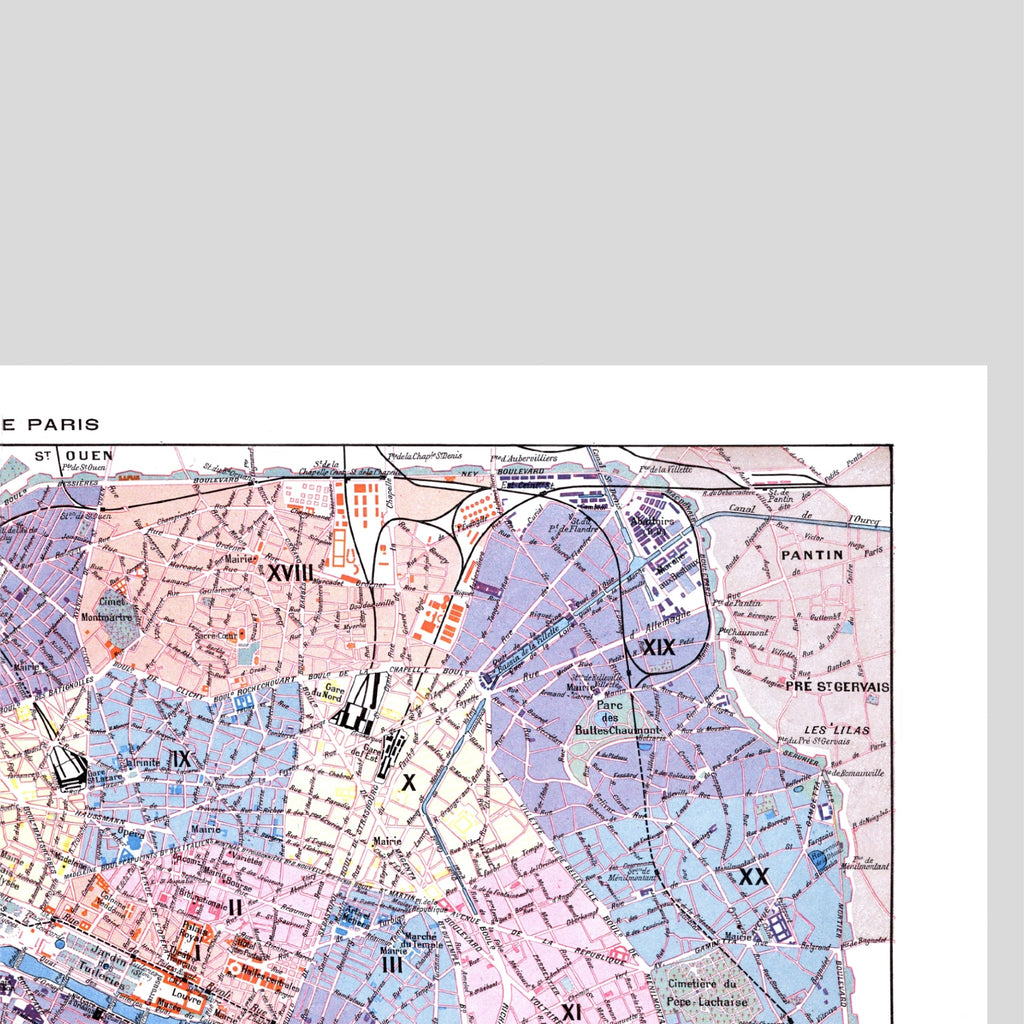 Paris | 1900 | Übersichtskarte | Vintage Map