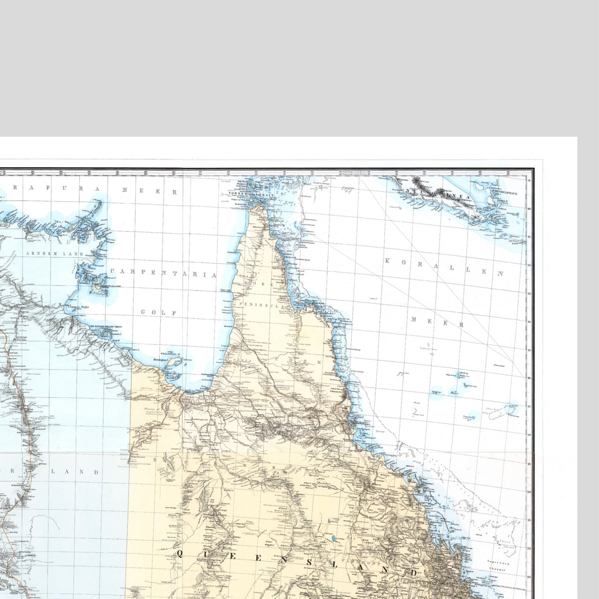 Australien | Landkarte | 1875 | Vintage Map