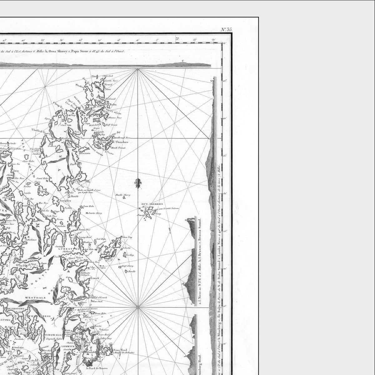 Shetland Inseln | Seekarte | Karte von 1804