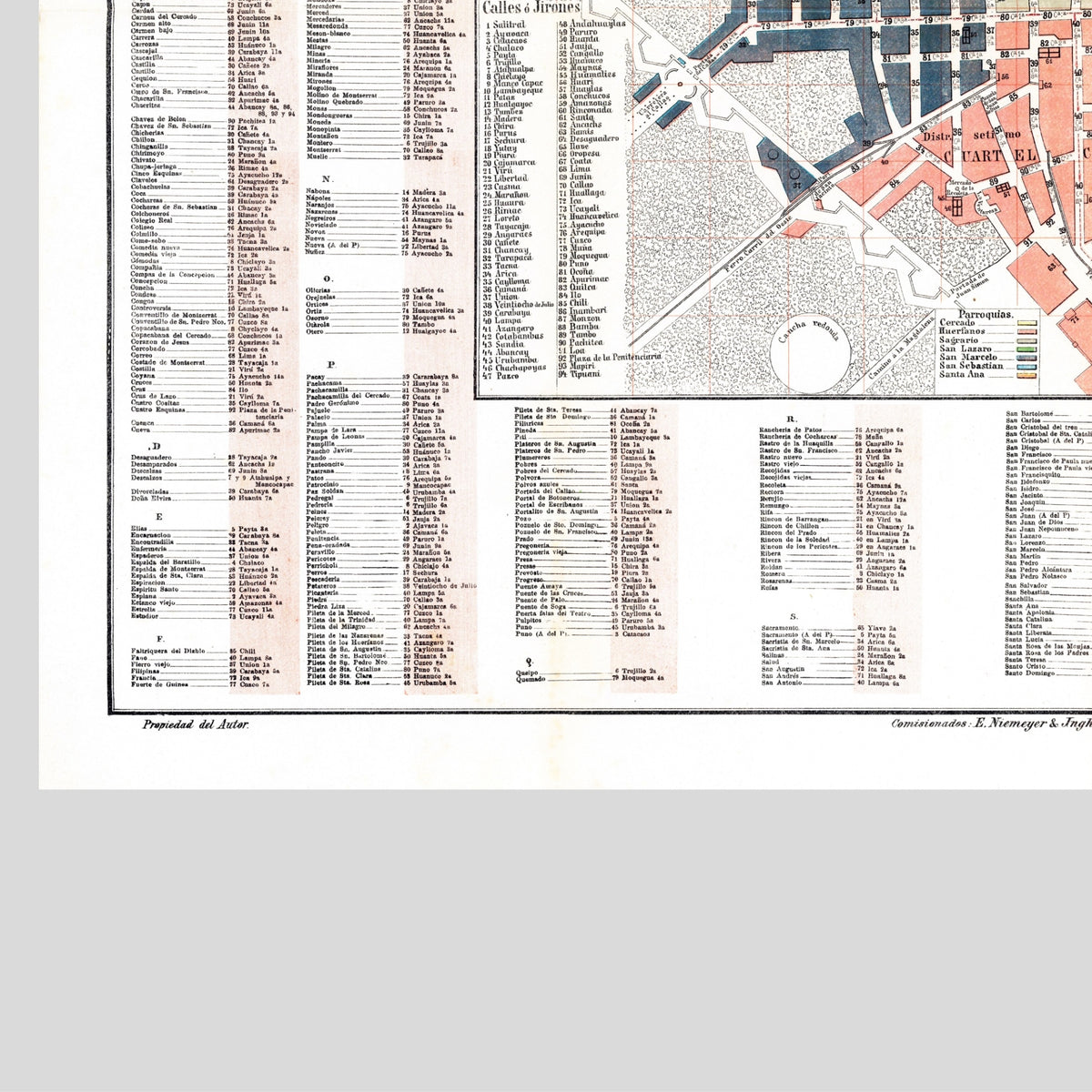 Lima | Stadtplan | Vintage Map