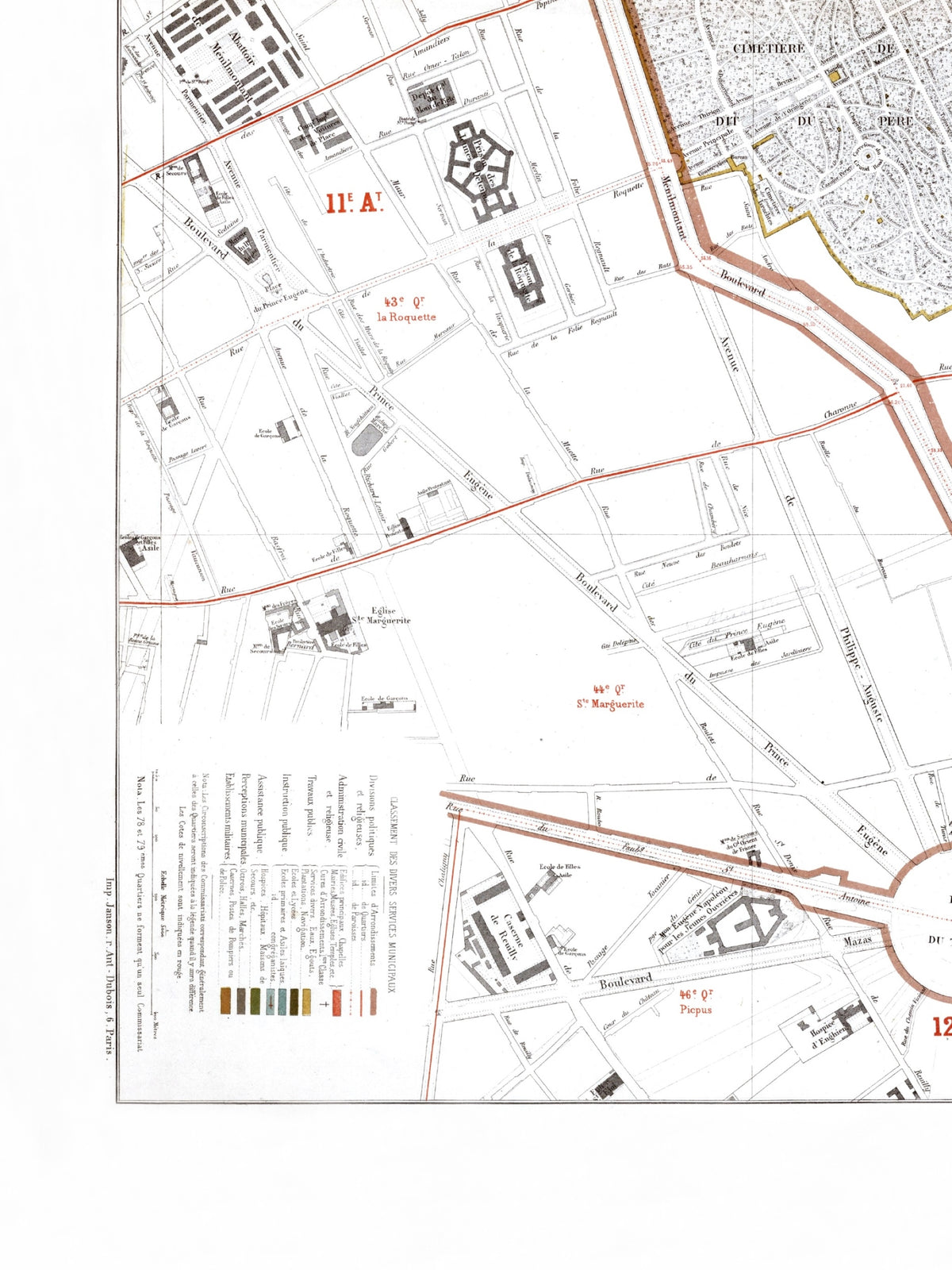 Haussmann | Paris | 20. Arrondissement | Vintage Map