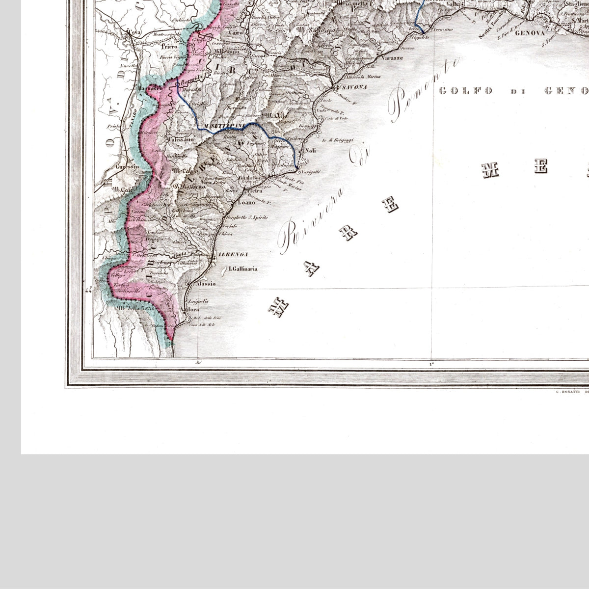 Genua | Italien | Landkarte von 1895