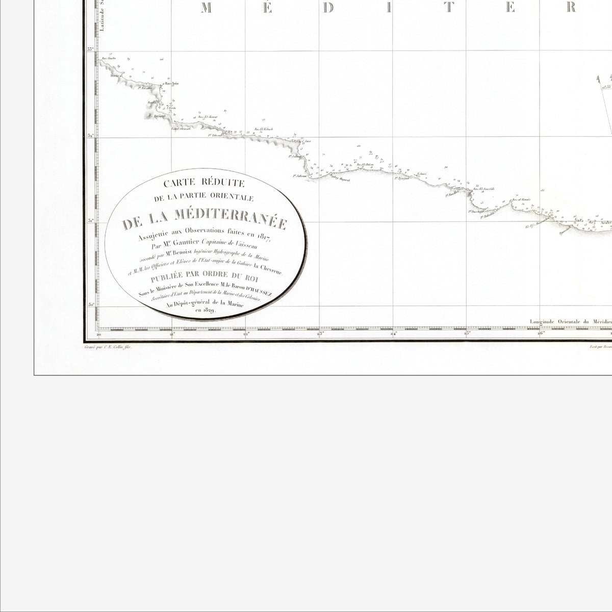 Mittelmeer | Seekarte | 1829