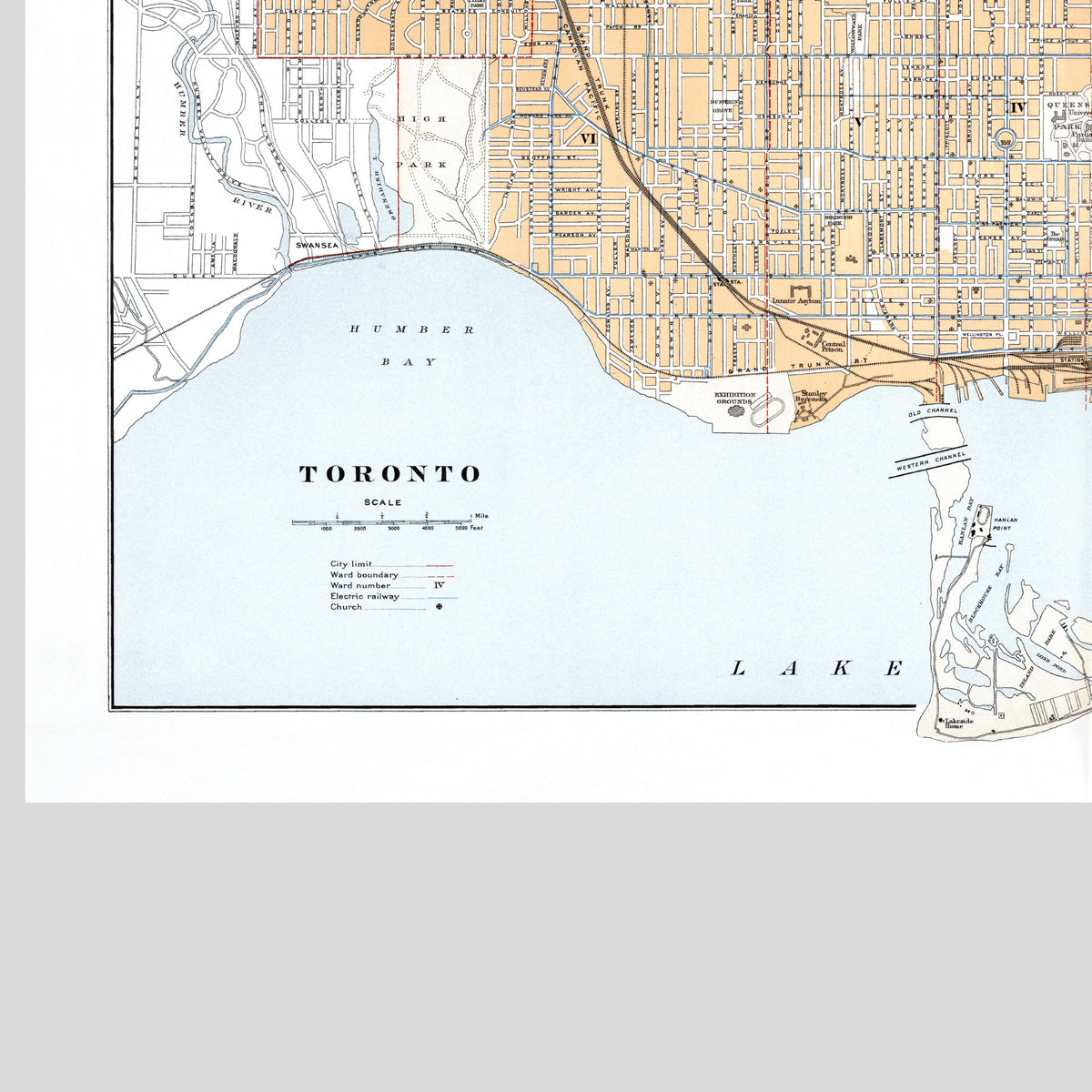 Montreal | Kanada | 1915  | Vintage Map