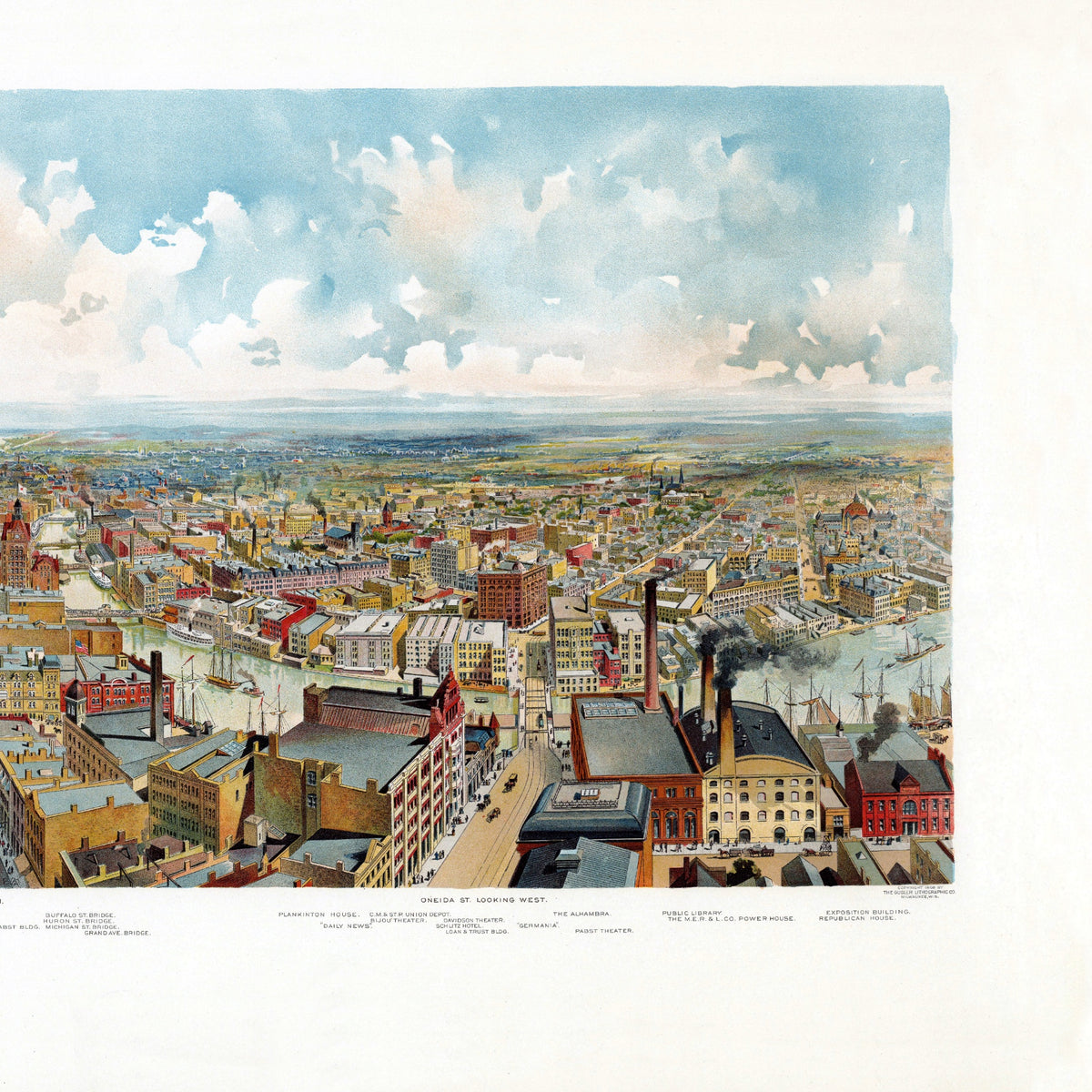 Milwaukee | Panorama-Karte | Vintage Map