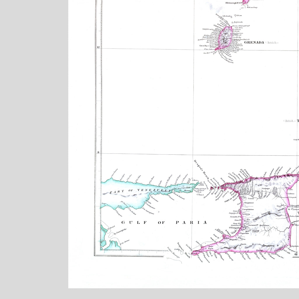 Windward Islands | Caribbean | Map from 1842