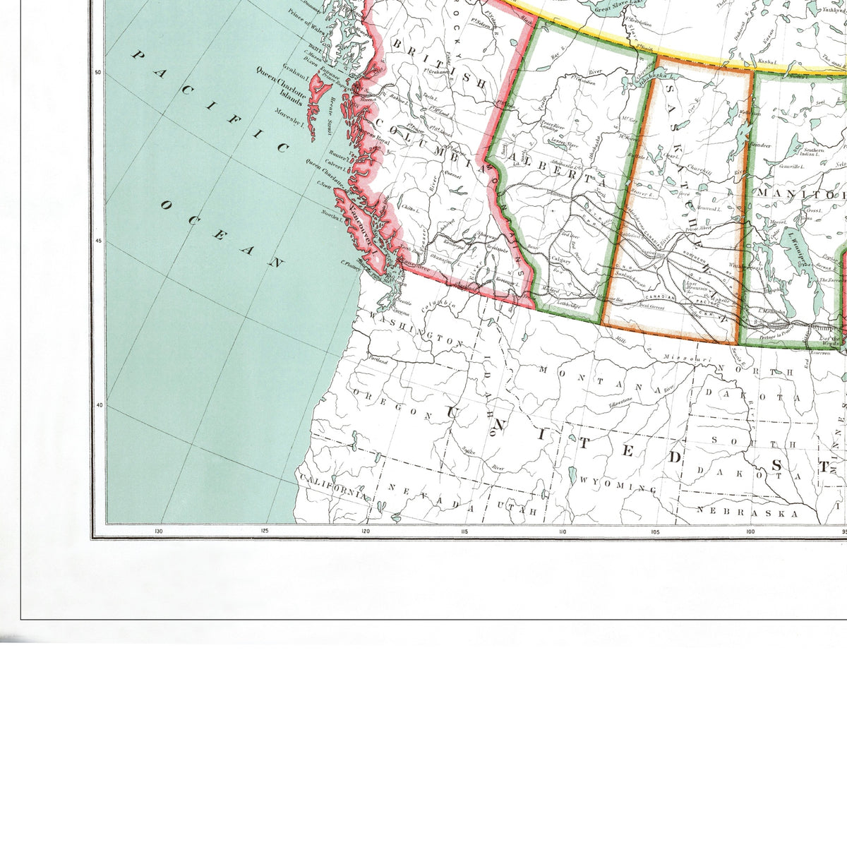 Kanada |  Provinzen | Territorien | Vintage Map
