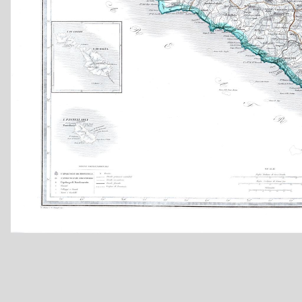Sizilien | Italien | Landkarte von 1895
