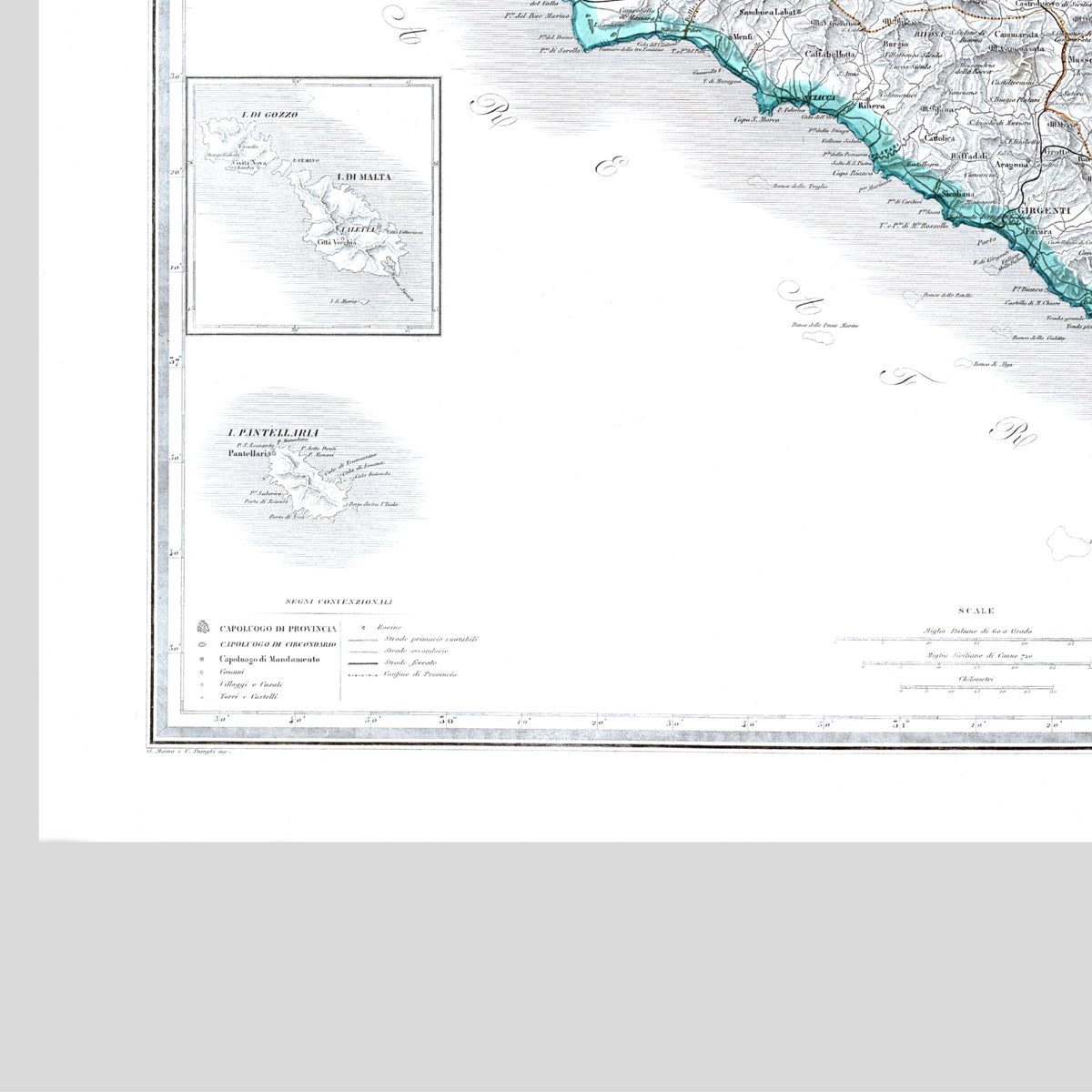Sizilien | Italien | Landkarte von 1895