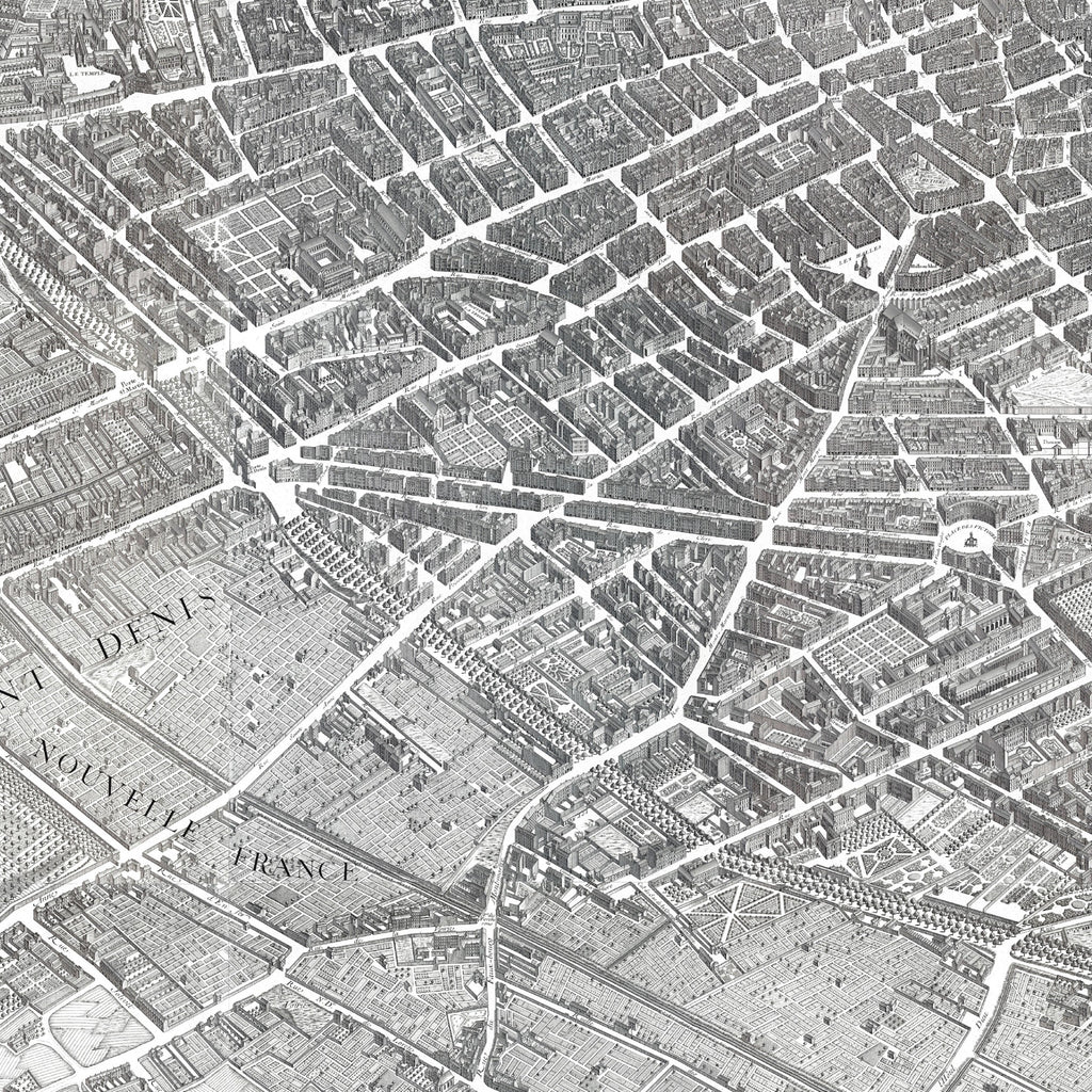 París | Mapa panorámico | 1739 | Mapa vintage