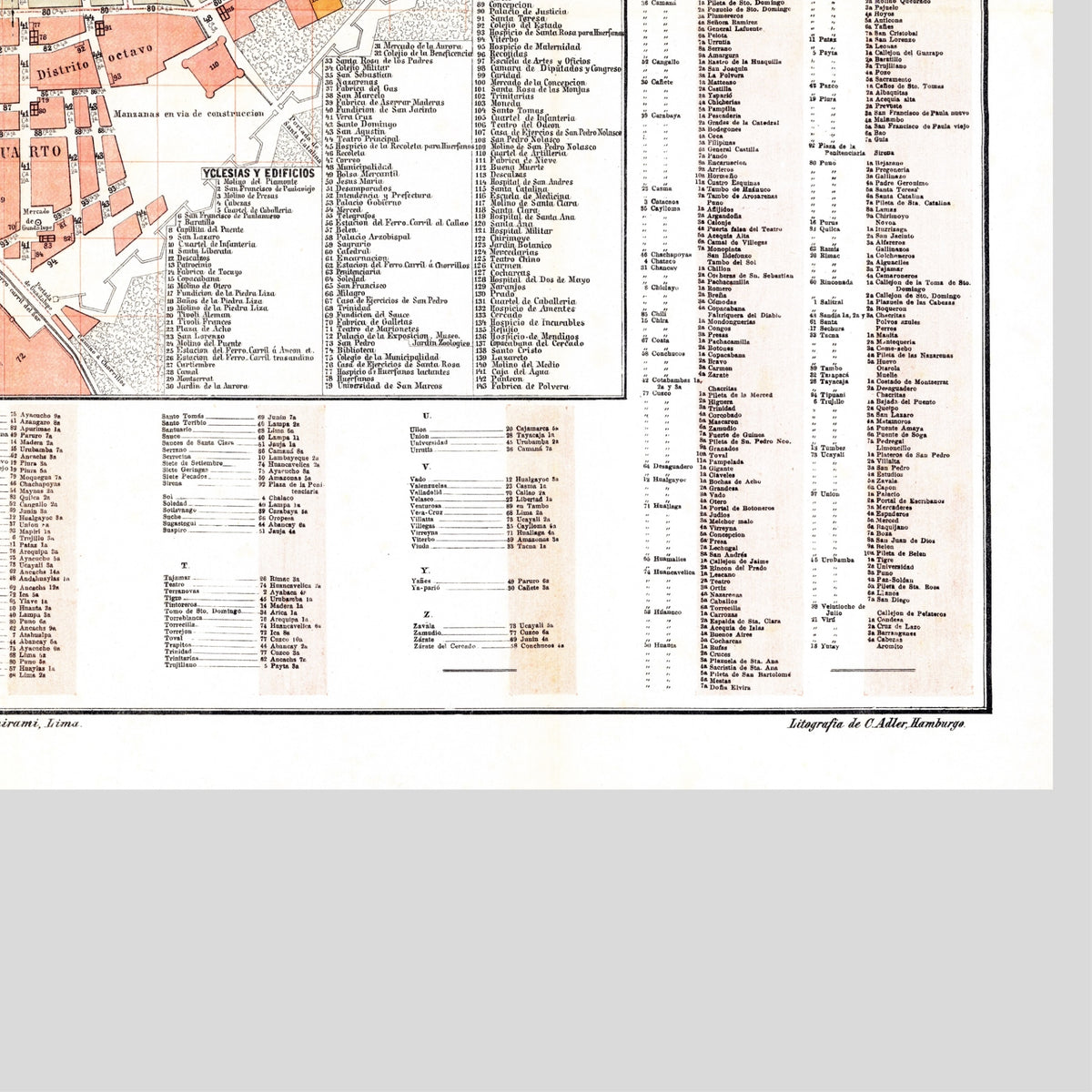 Lima | Stadtplan | Vintage Map