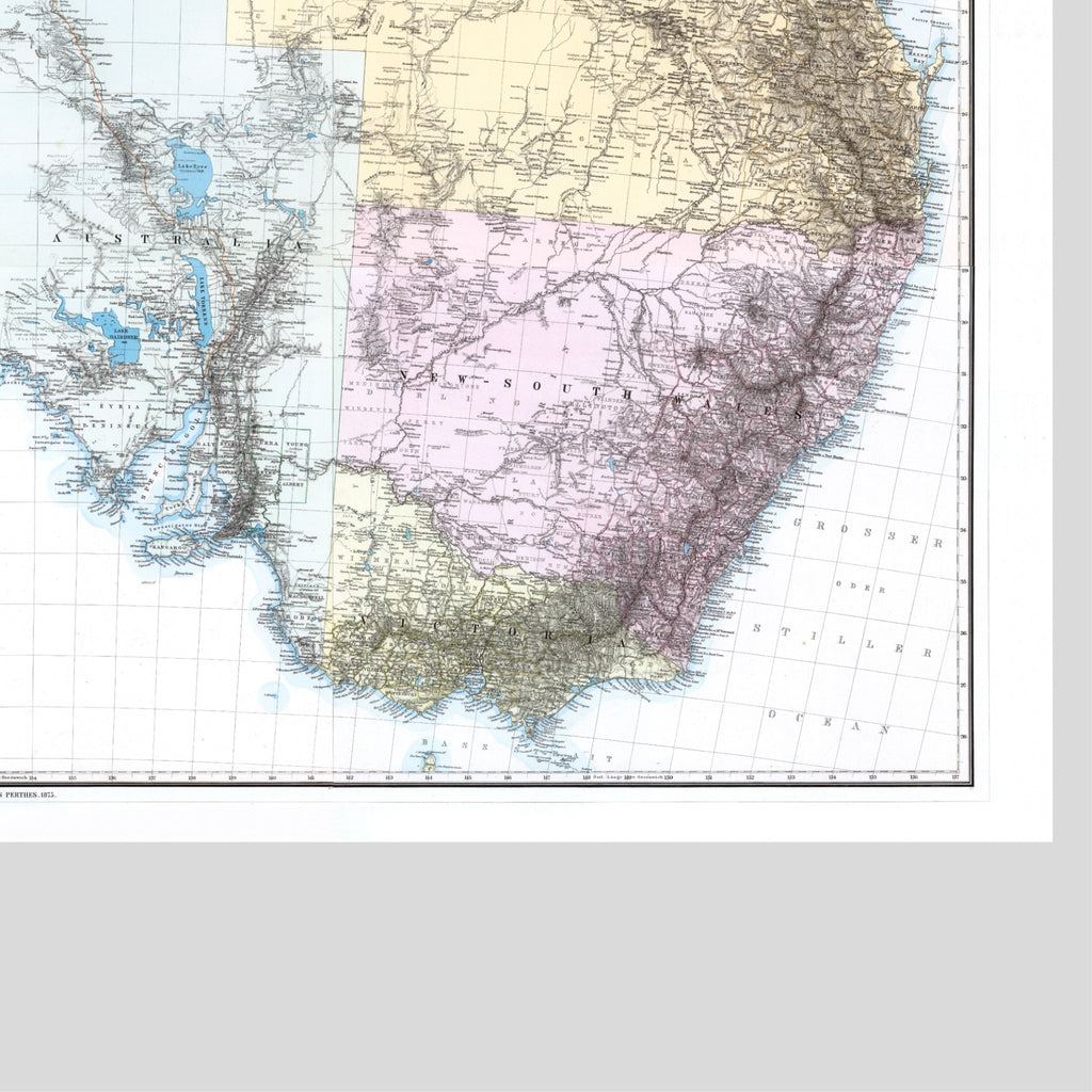 Australien | Landkarte | 1875 | Vintage Map