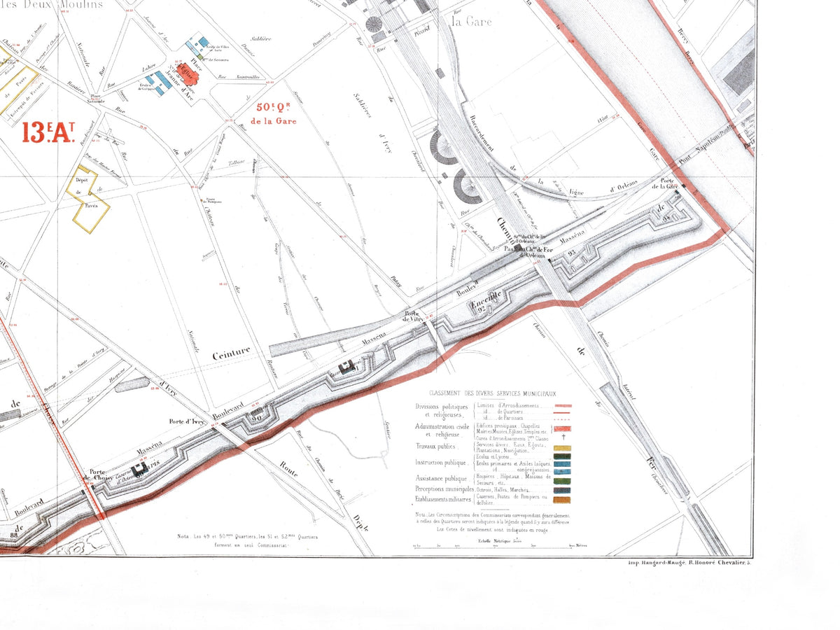 Haussmann | Paris | 13. Arrondissement | Vintage Map