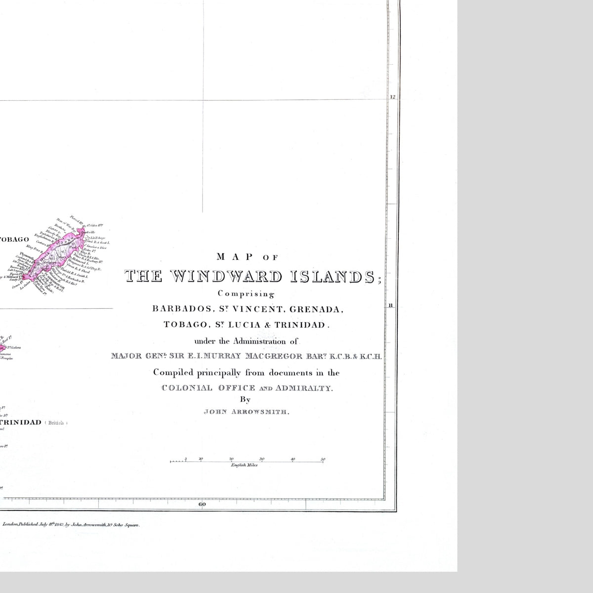 Windward Islands | Caribbean | Map from 1842