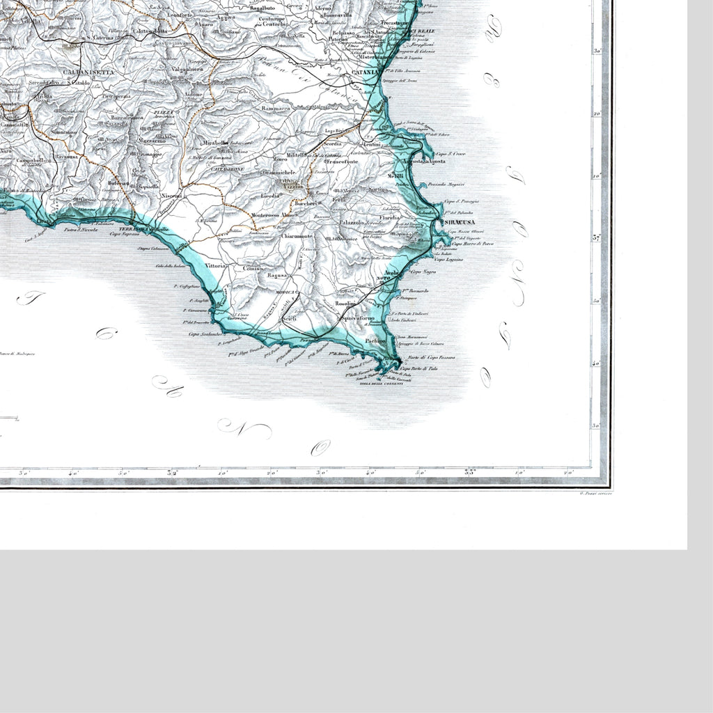 Sizilien | Italien | Landkarte von 1895