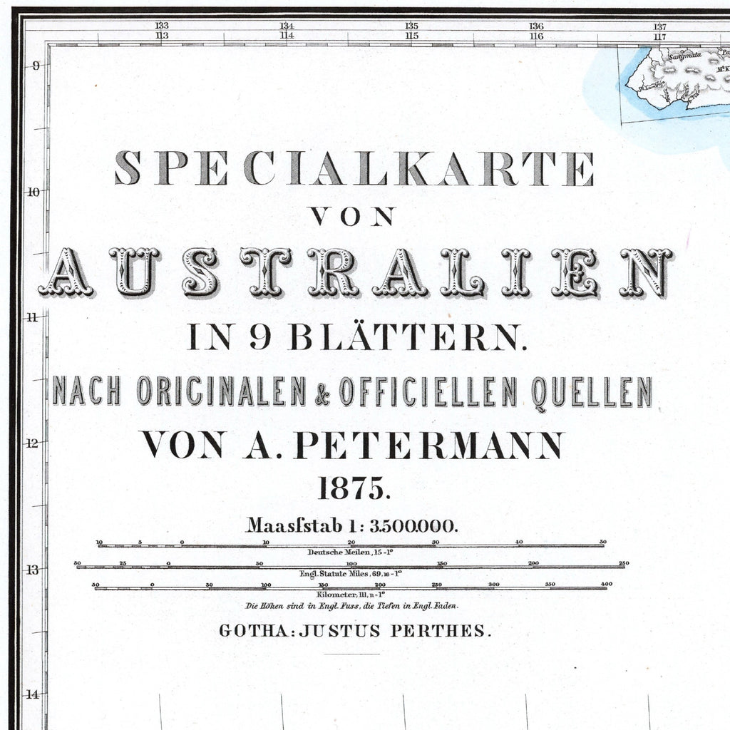 Australien | Landkarte | 1875 | Vintage Map