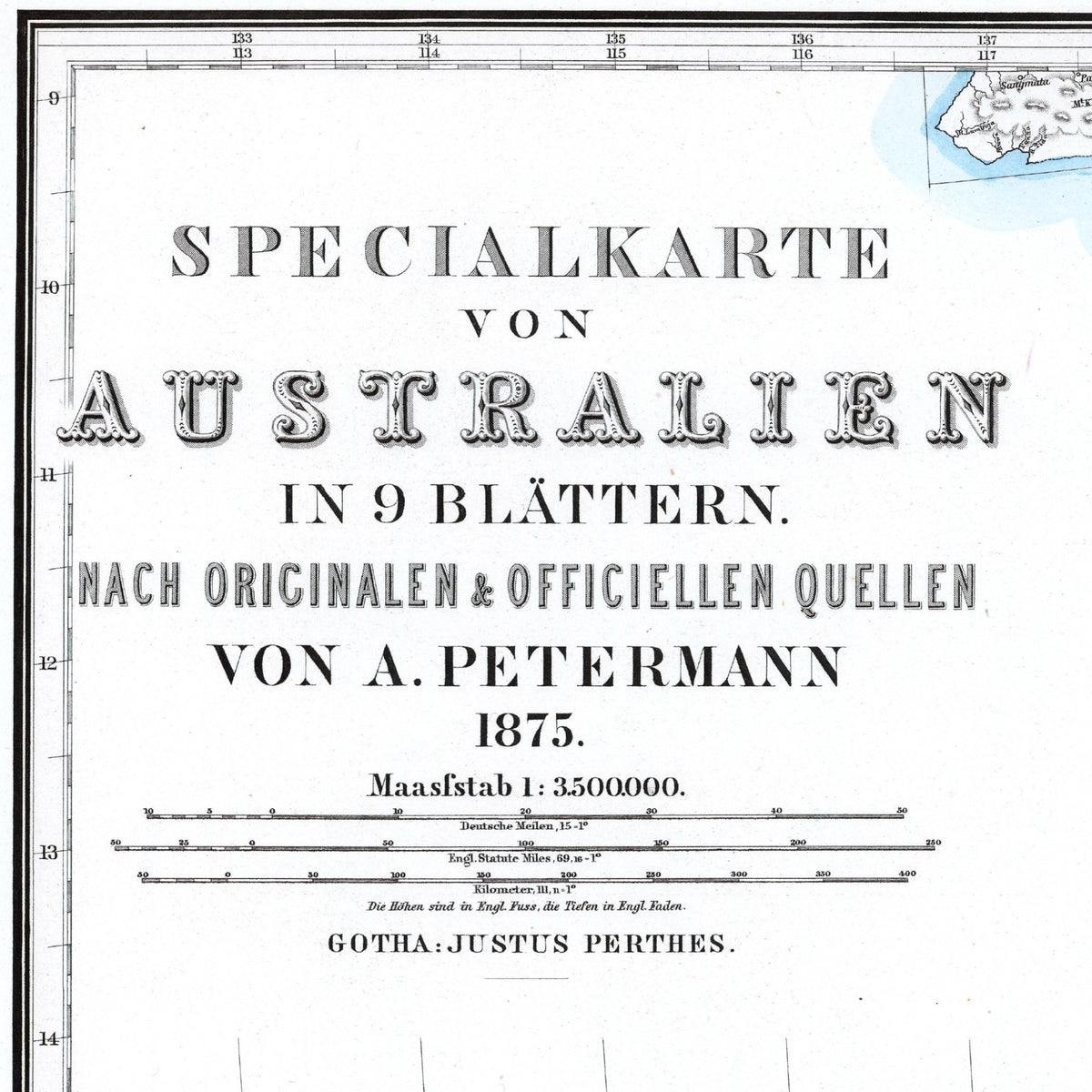 Australien | Landkarte | 1875 | Vintage Map