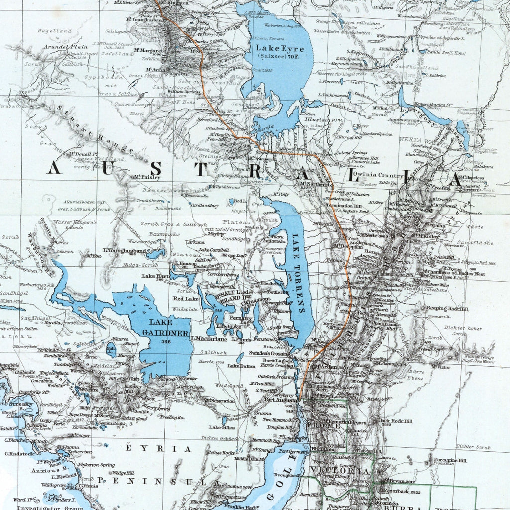 Australien | Landkarte | 1875 | Vintage Map