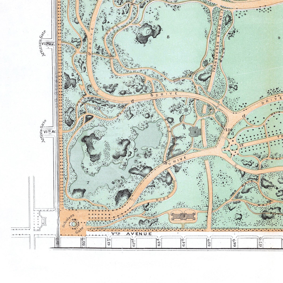 Central Park | New York | Vintage Map