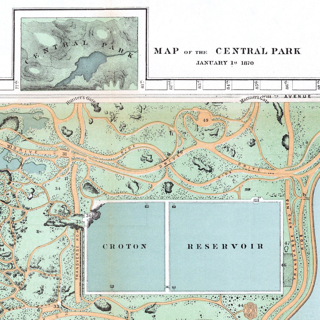 Central Park | New York | Vintage Map