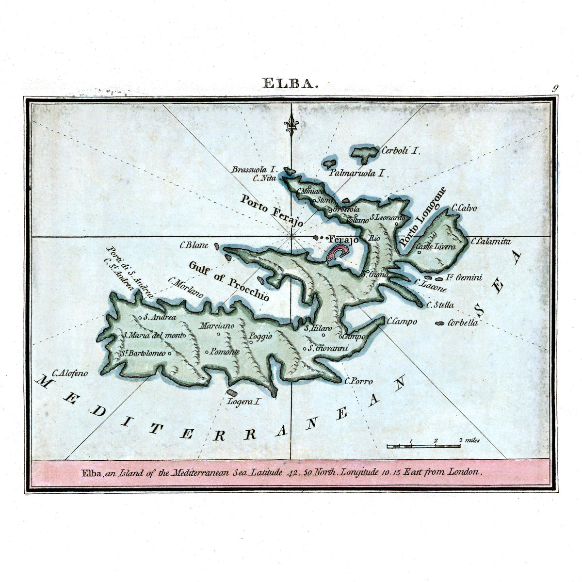 Seekarten-Atlas | Elba | Porto Ferraio | Karte von 1801