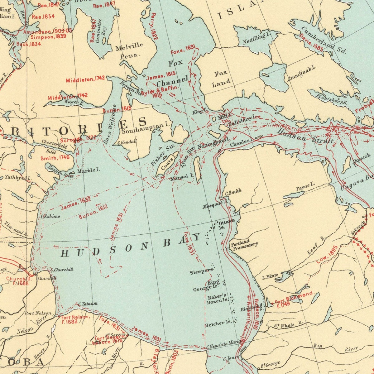 Kanada |  Entdecker | Kolonialgeschichte | Vintage Map