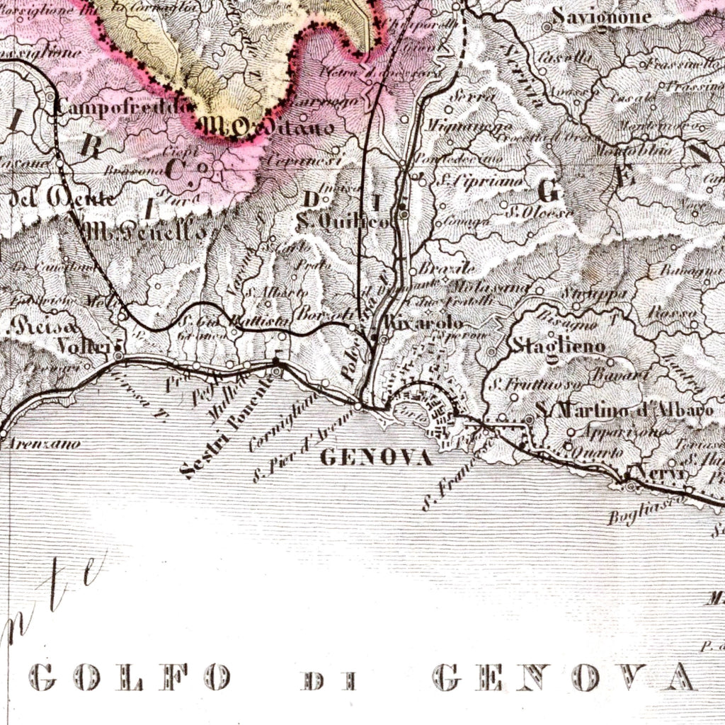 Genua | Italien | Landkarte von 1895