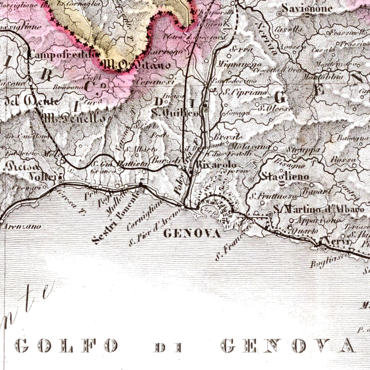 Genua | Italien | Landkarte von 1895