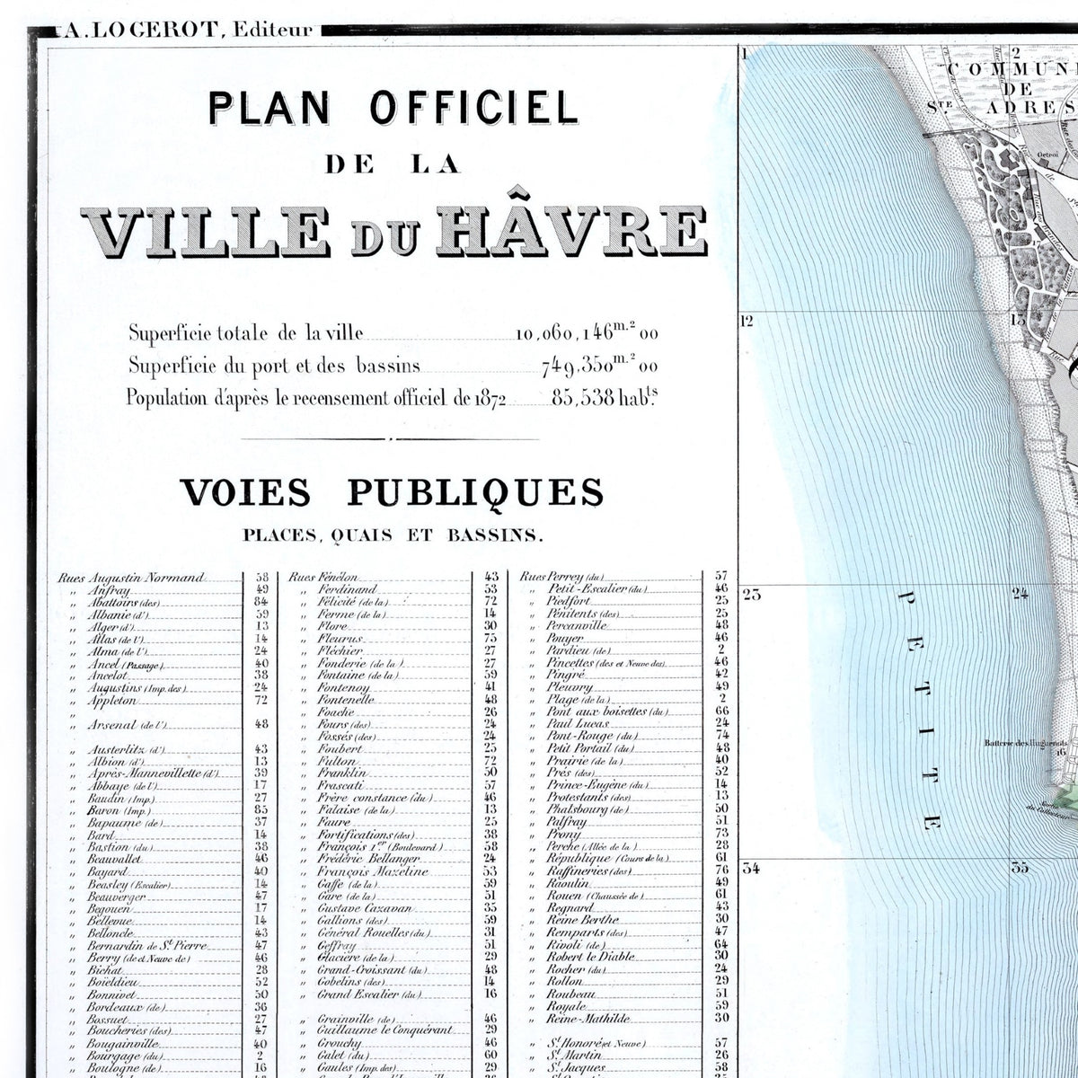 Le Havre | Frankreich | 1876 | Vintage Map