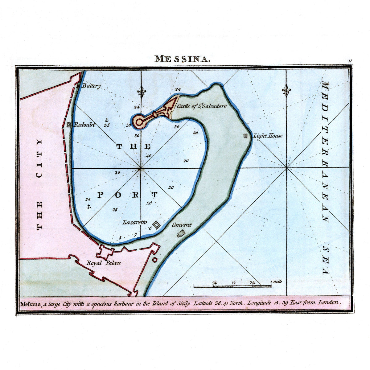 Seekarten-Atlas | Messina | Palermo | Karte von 1801