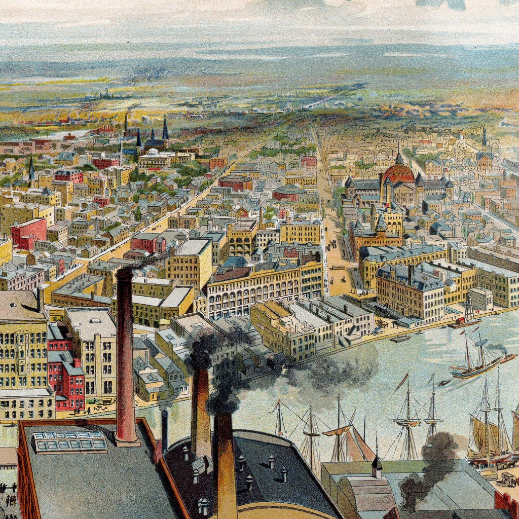 Milwaukee | Panorama-Karte | Vintage Map