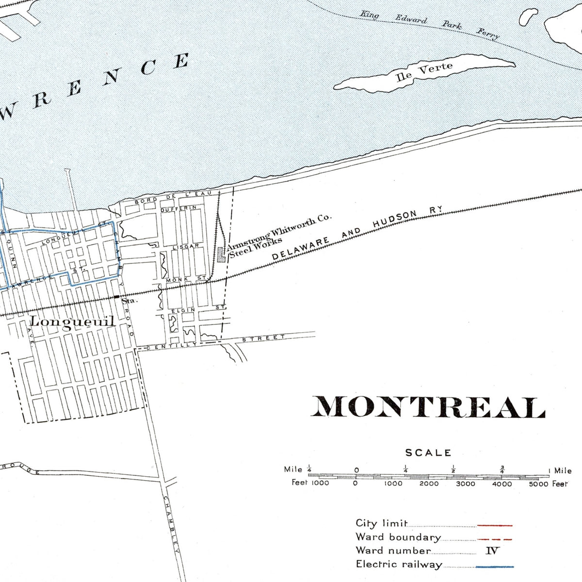 Montreal | Kanada | 1915  | Vintage Map