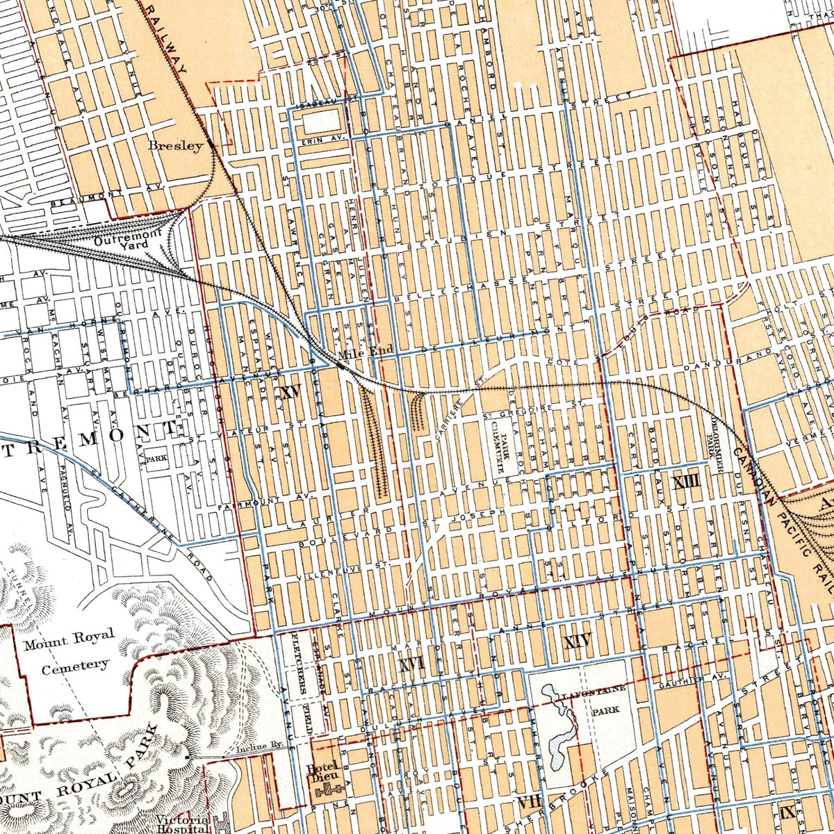 Montreal | Kanada | 1915  | Vintage Map