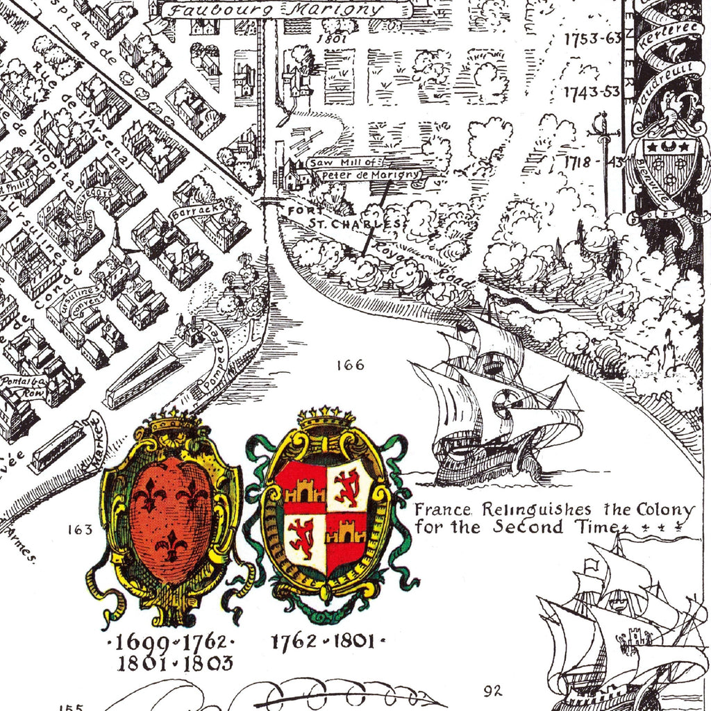 New Orleans Bildkarte | 1930 | Vieux Carré & Mississippi