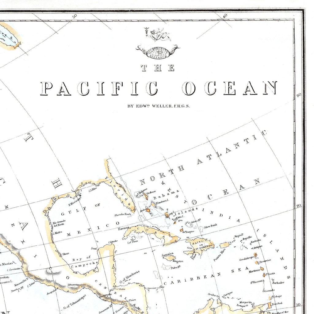 Pazifik | Seekarte von 1863