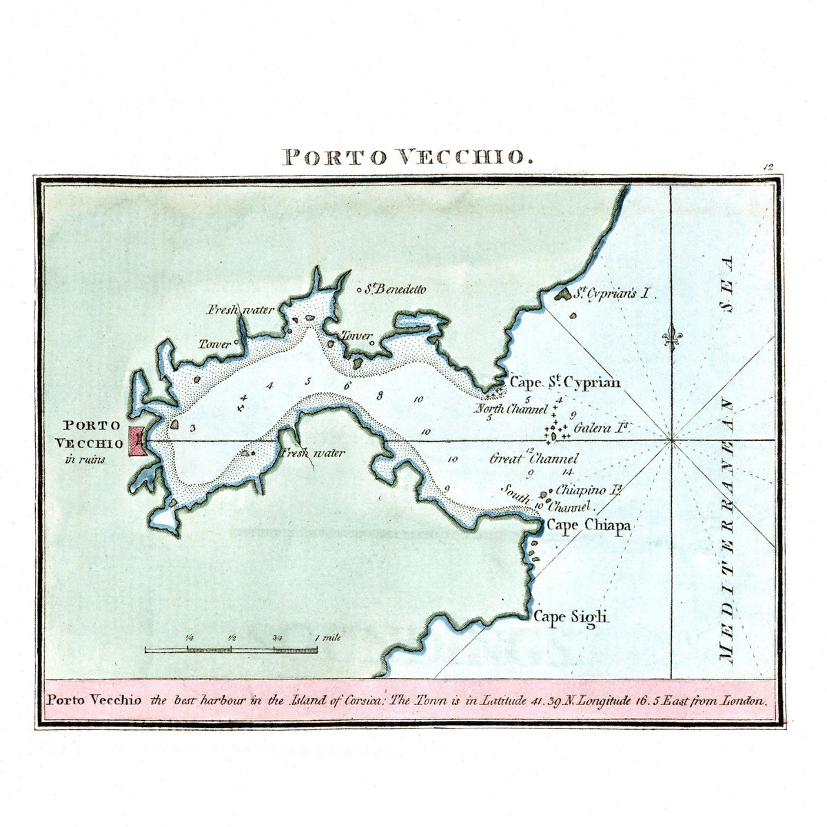 Seekarten-Atlas | Porto Vecchio | Korfu | Karte von 1801