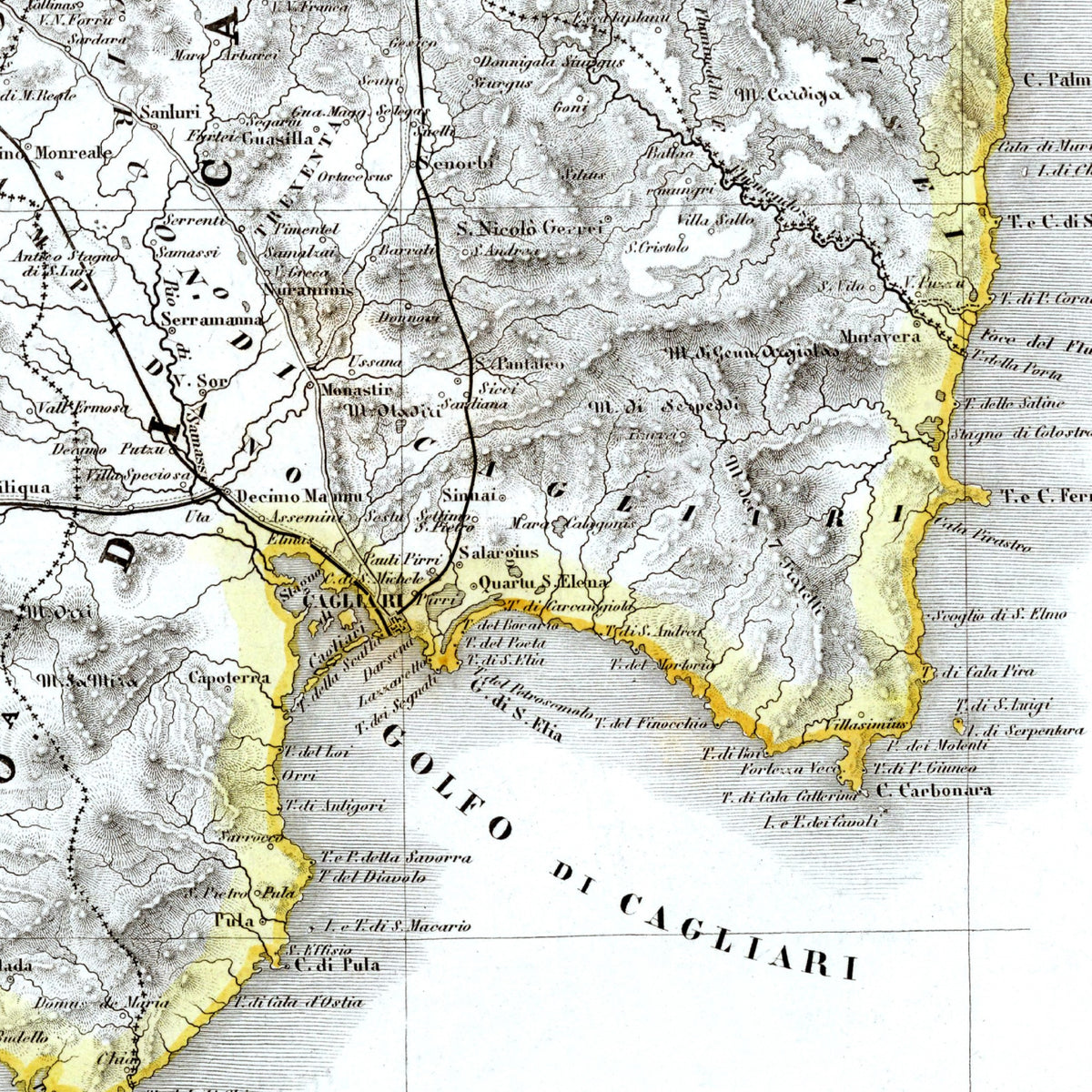 Sardinien | Italien | Landkarte von 1865