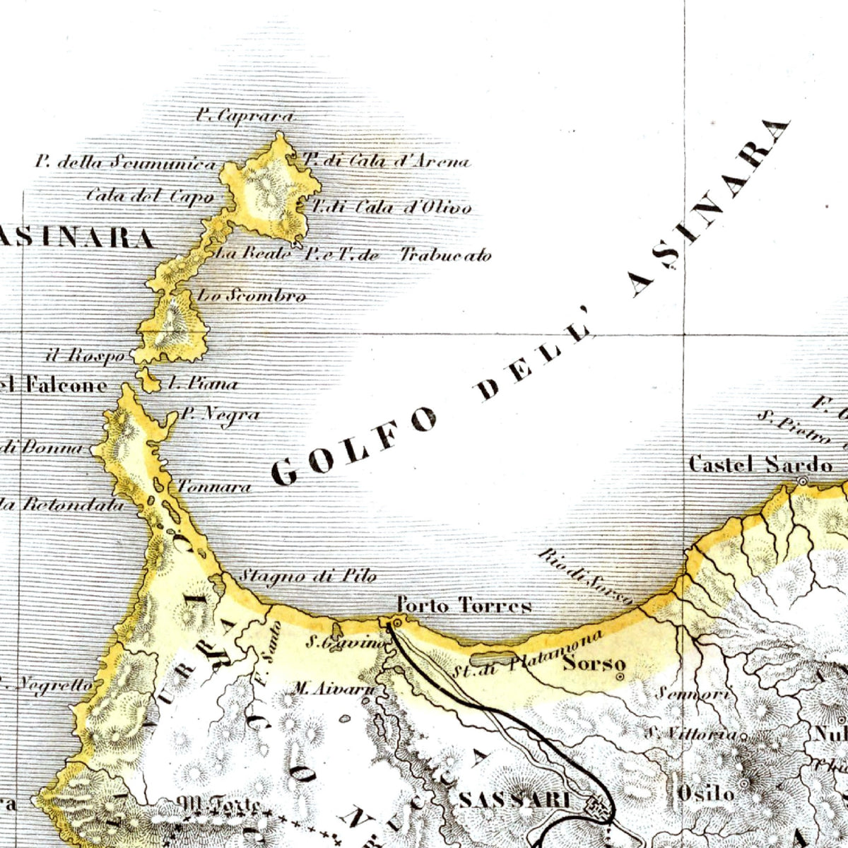 Sardinien | Italien | Landkarte von 1865