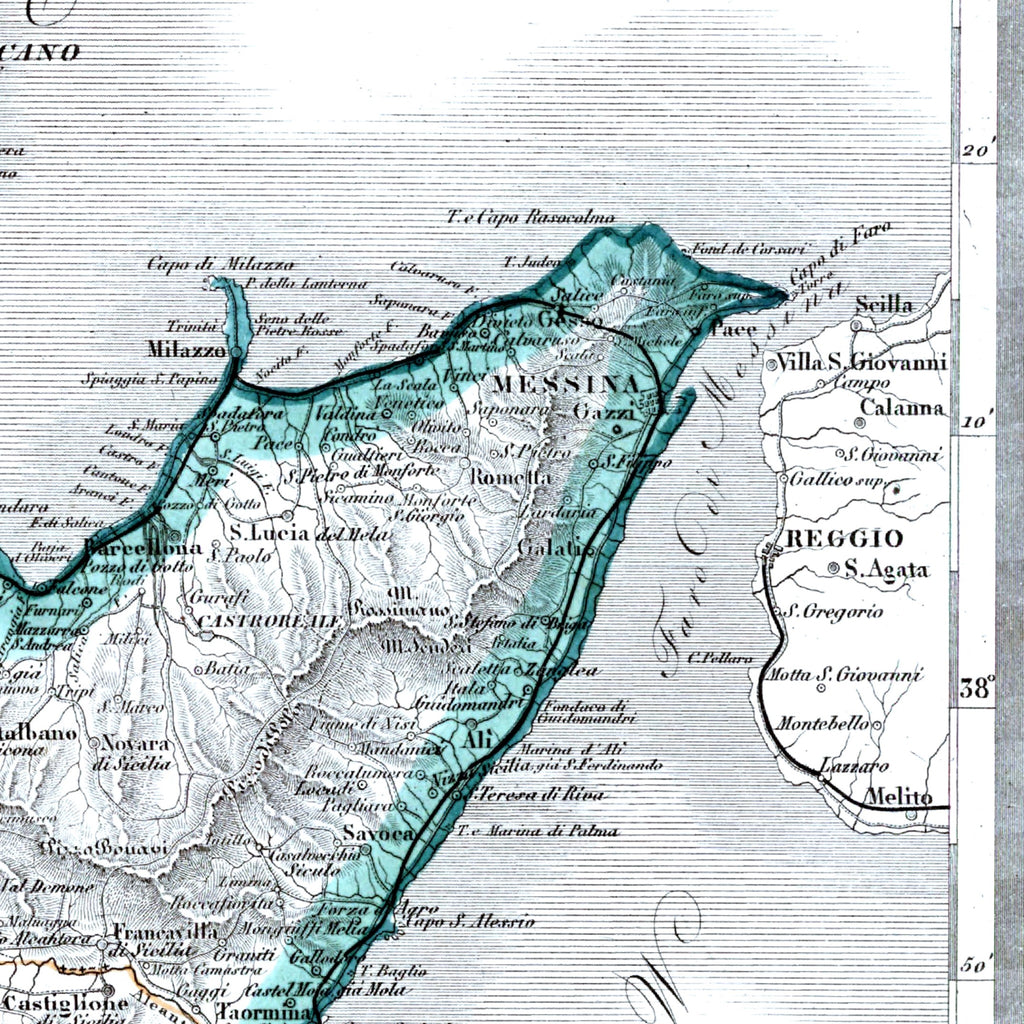 Sizilien | Italien | Landkarte von 1895