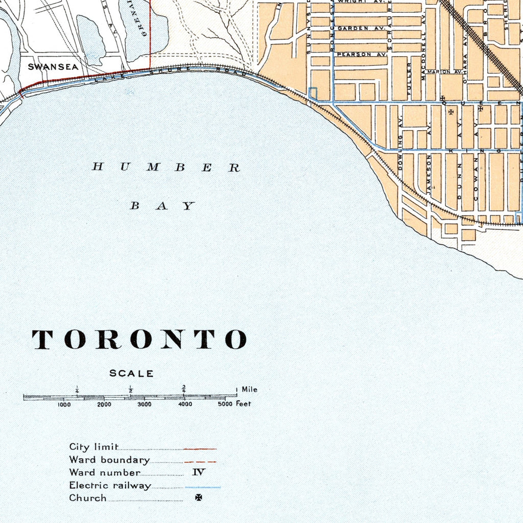 Toronto | Kanada | 1915  | Vintage Map