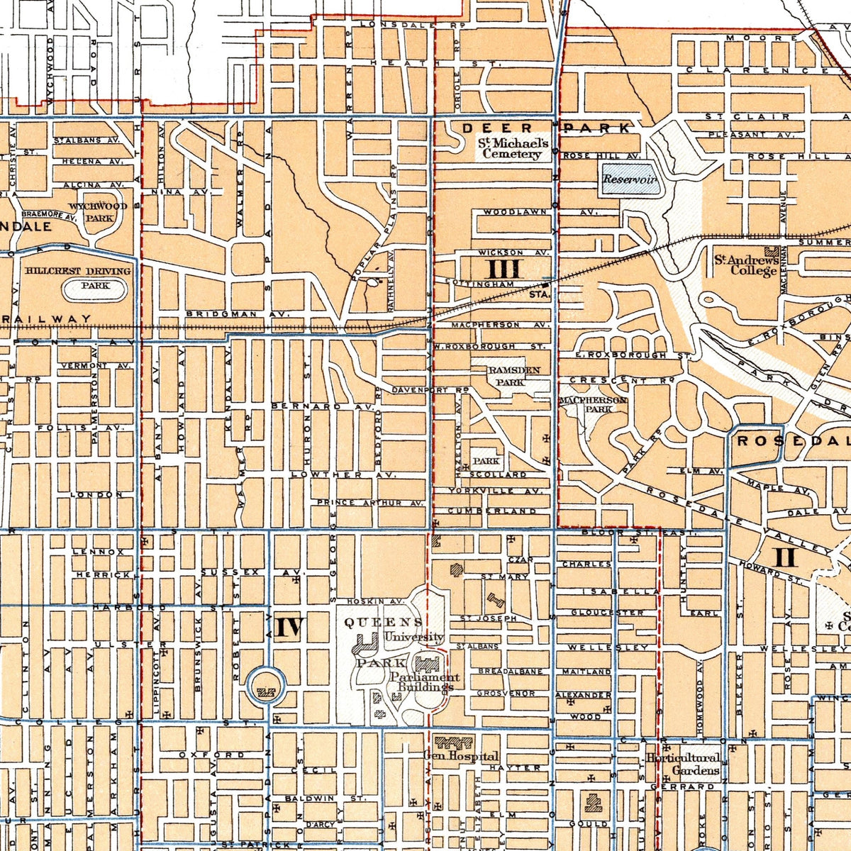 Toronto | Kanada | 1915  | Vintage Map