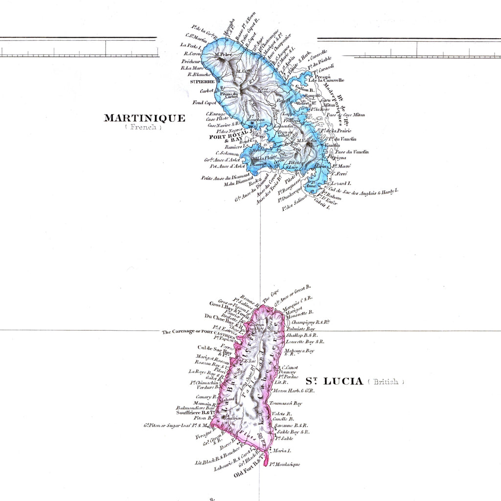 Windward Islands | Caribbean | Map from 1842