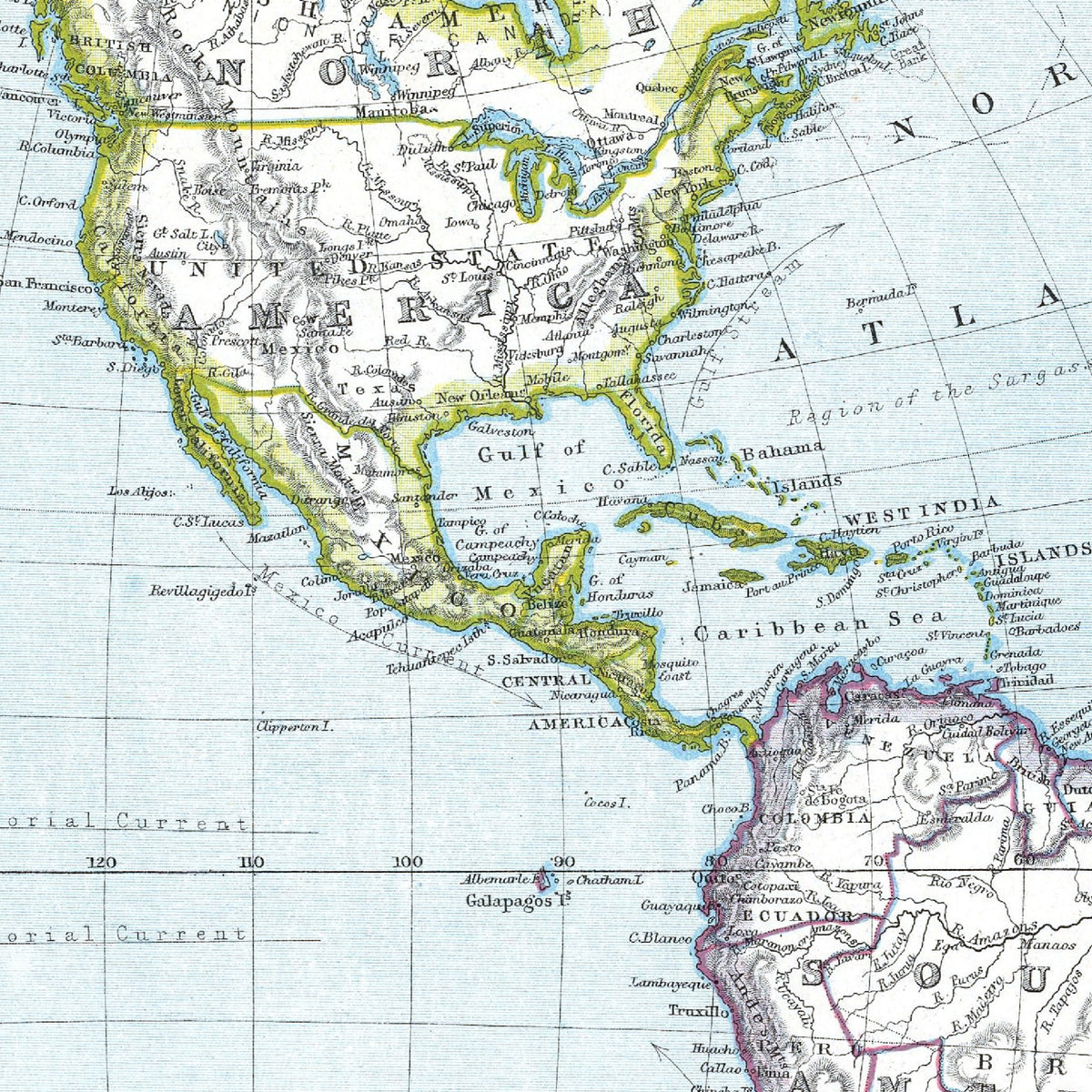 Mapa mundial al nivel de un meridiano | 1910) | Mapas mundiales antiguos