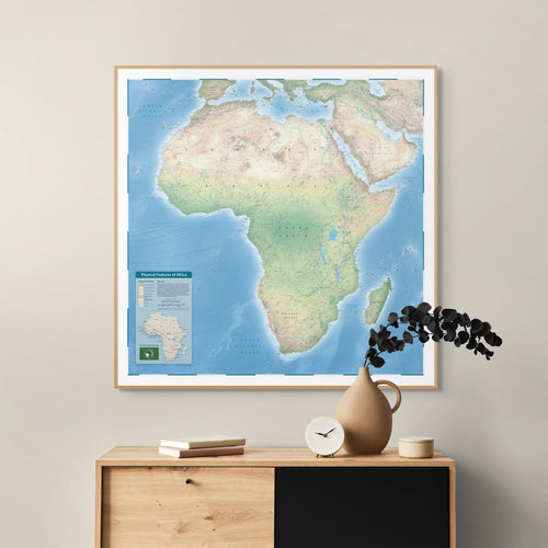 Afrika-Landkarte | 2025 | Physische Wandkarte des Kontinents