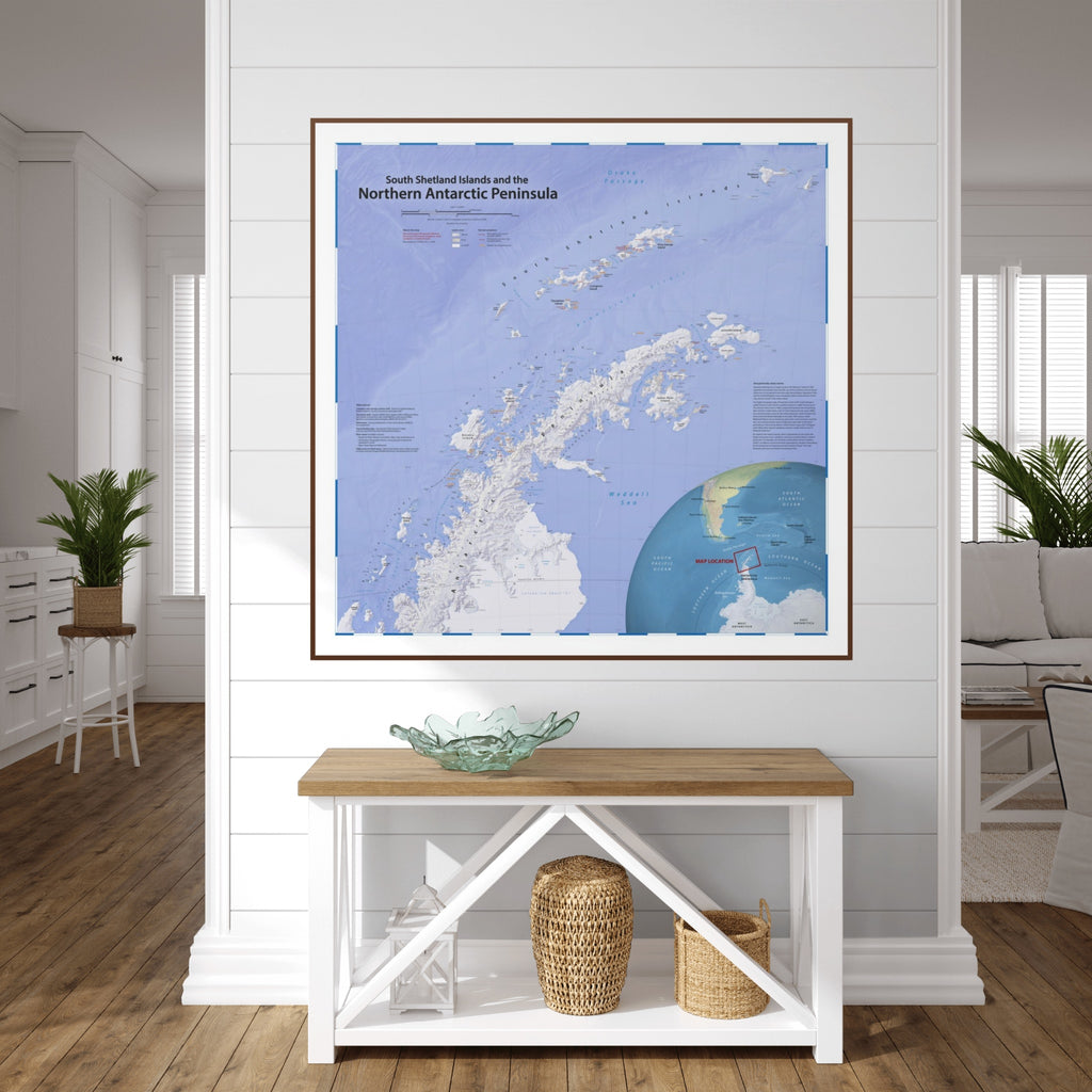 Mapa de la Antártida | Mapa mural físico de la península antártica