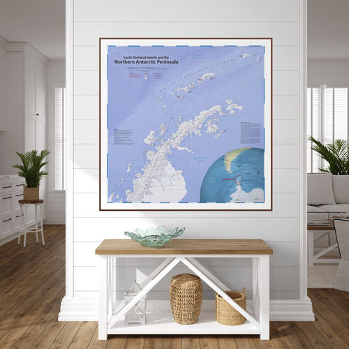 Mapa de la Antártida | Mapa mural físico de la península antártica