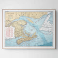 Atlantik | Leuchttürme | Segelrouten | Kanada | Vintage Map