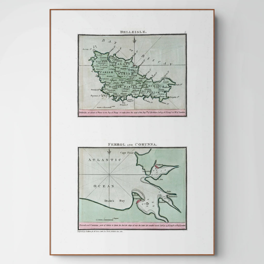 Seekarten-Atlas | Belleisle | Ferrol | A Coruña | Karte von 1801