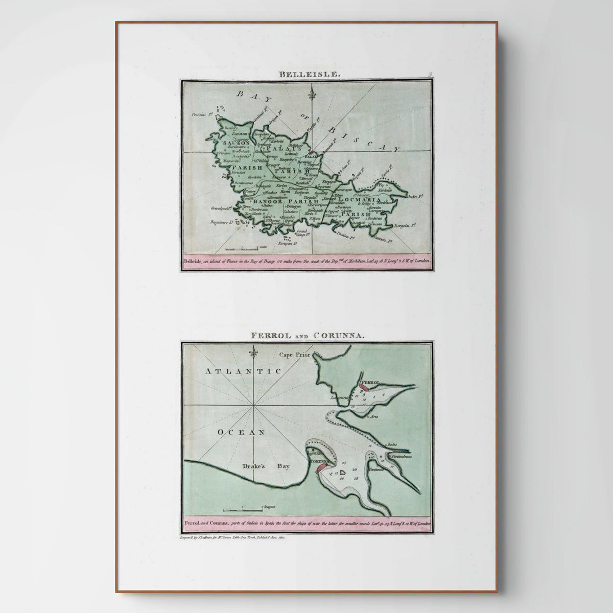 Seekarten-Atlas | Belleisle | Ferrol | A Coruña | Karte von 1801