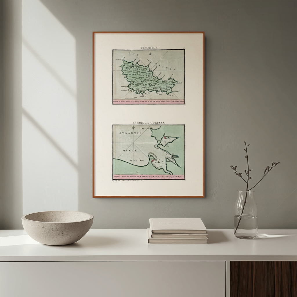 Seekarten-Atlas | Belleisle | Ferrol | A Coruña | Karte von 1801
